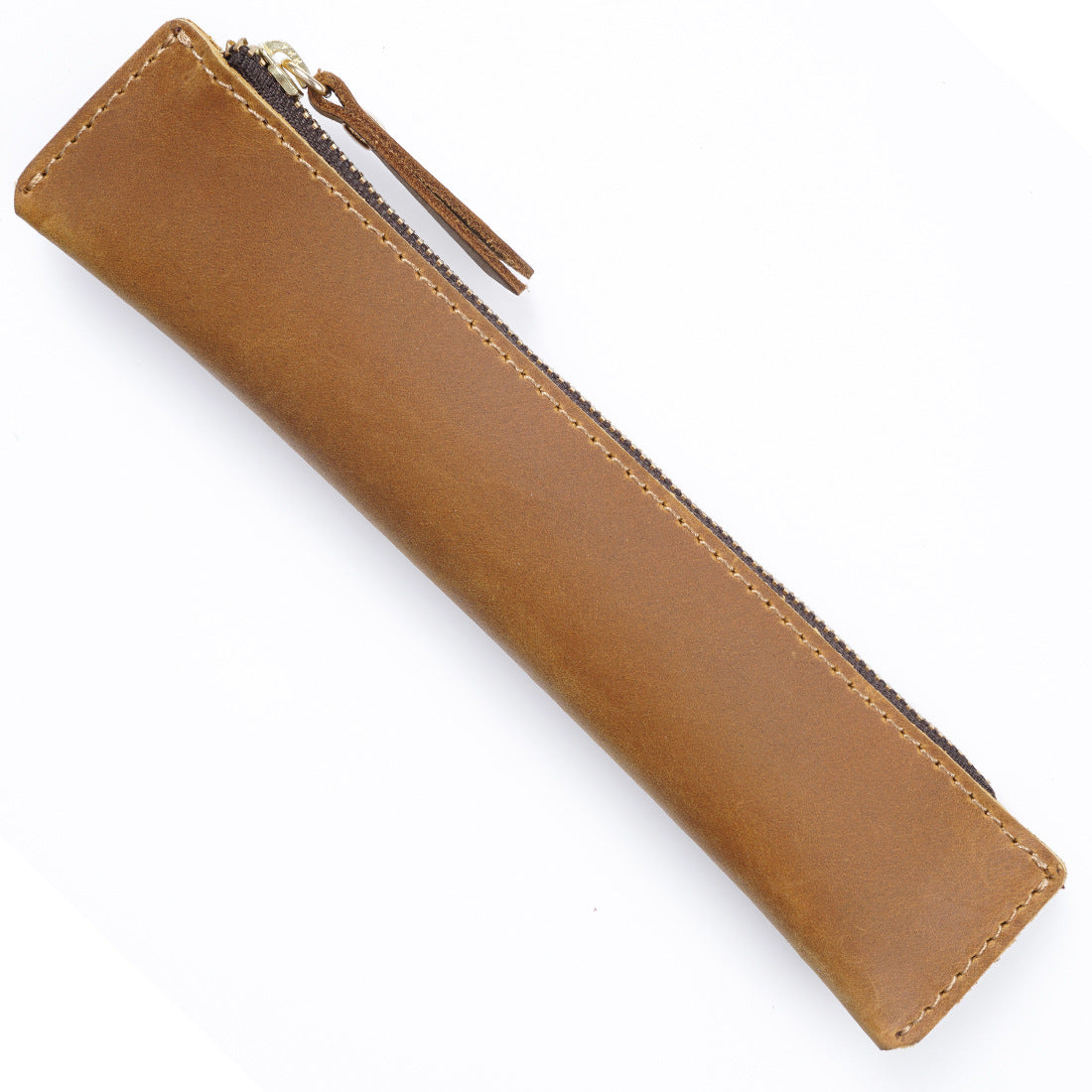 Wholesale Simple Portable Genuine Leather Top Layer Cowhide Mini Pencil Case